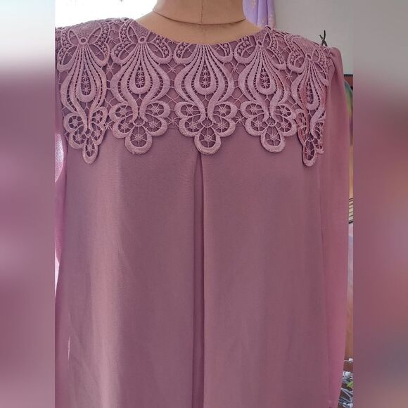 NWT Jessica McClintock Chiffon Formal Maxi Dress Size 8 Valentines Day - Picture 3 of 14